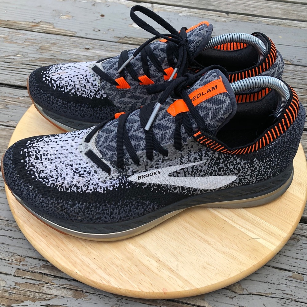 Brooks Bedlam Running Shoes Mens 9 Black Grey Orange Oreo Athletic 1102831D005